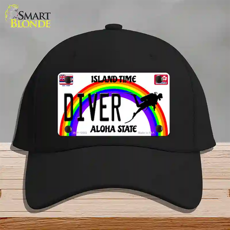 Diver Hawaii Novelty License Plate Hat Cotton / Black