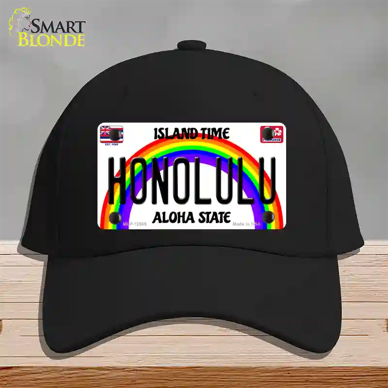 Honolulu Hawaii Novelty License Plate Hat Cotton / Black