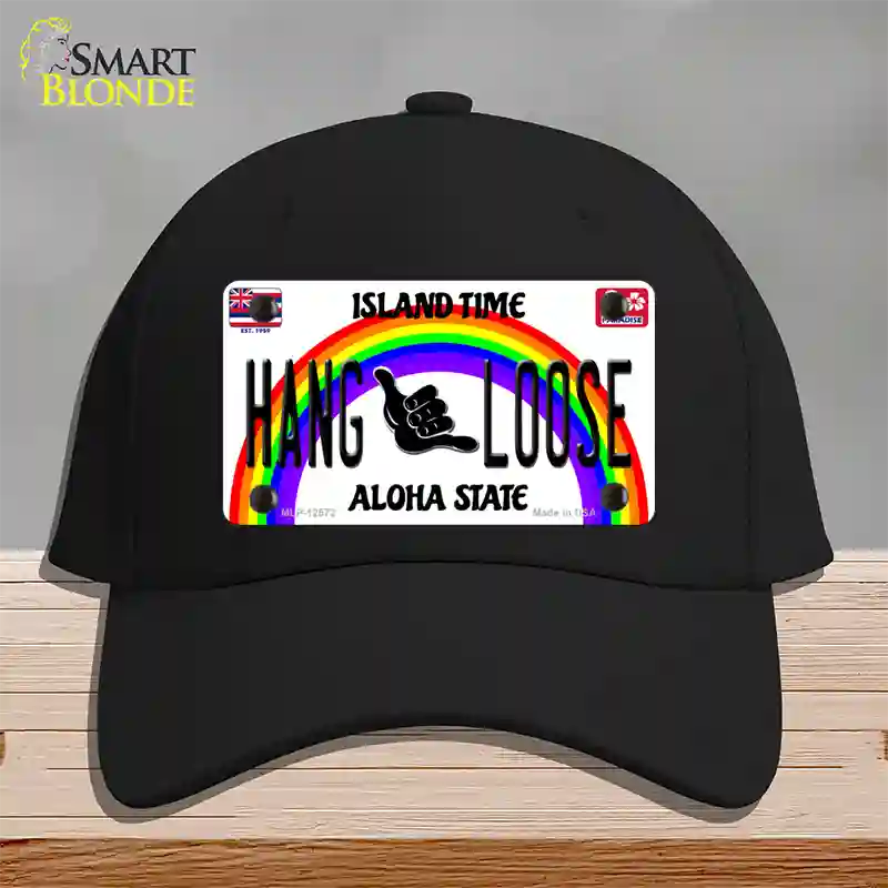 Hang Loose Hawaii Novelty License Plate Hat Cotton / Black