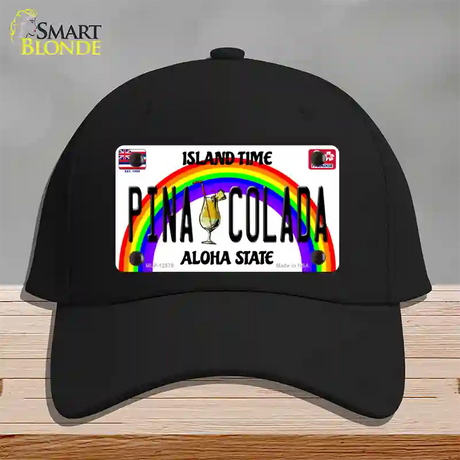 Pina Colada Hawaii Novelty License Plate Hat Cotton / Black