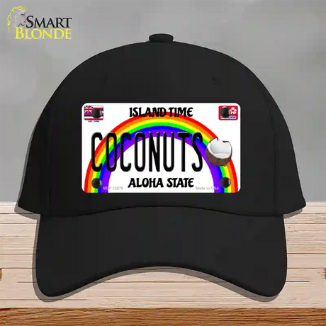 Coconuts Hawaii Novelty License Plate Hat Cotton / Black