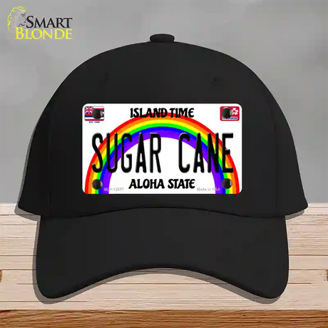 Sugar Cane Hawaii Novelty License Plate Hat Cotton / Black