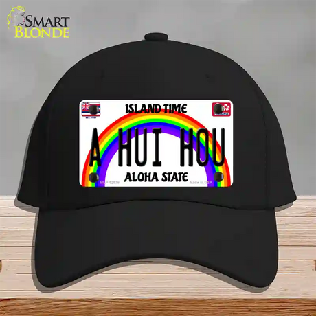 A Hui Hou Hawaii Novelty License Plate Hat Cotton / Black