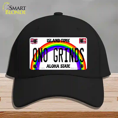 Ono Grinds Hawaii Novelty License Plate Hat Cotton / Black