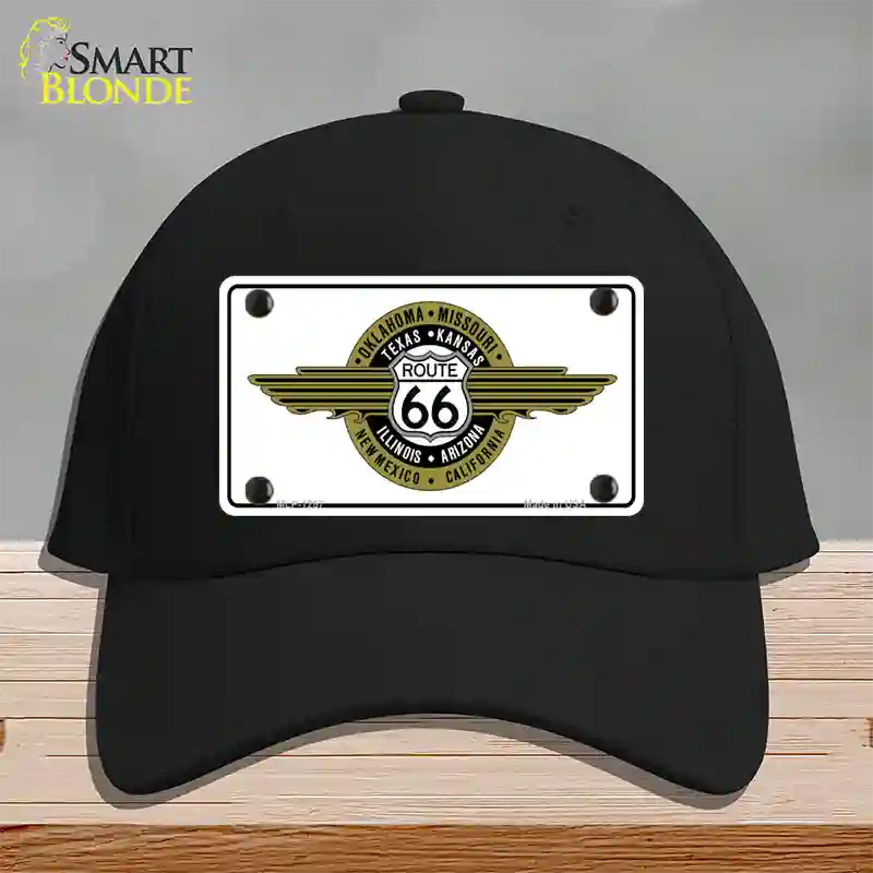 Route 66 Shield Emblem Novelty License Plate Hat Cotton / Black