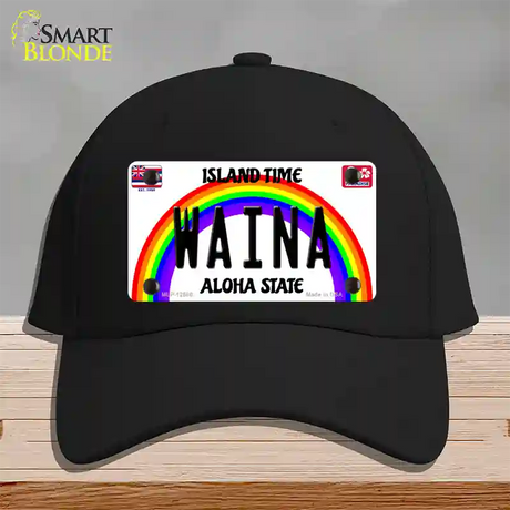 Waina Hawaii Novelty License Plate Hat Cotton / Black