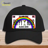 Happy Hour Hawaii Novelty License Plate Hat Cotton / Black