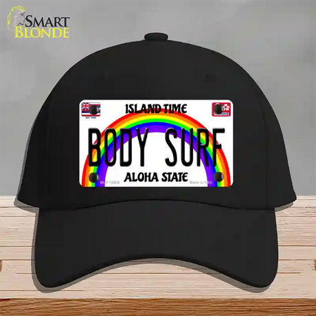 Body Surf Hawaii Novelty License Plate Hat Cotton / Black