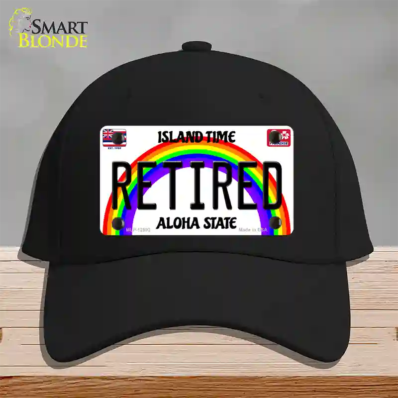 Retired Hawaii Novelty License Plate Hat Cotton / Black