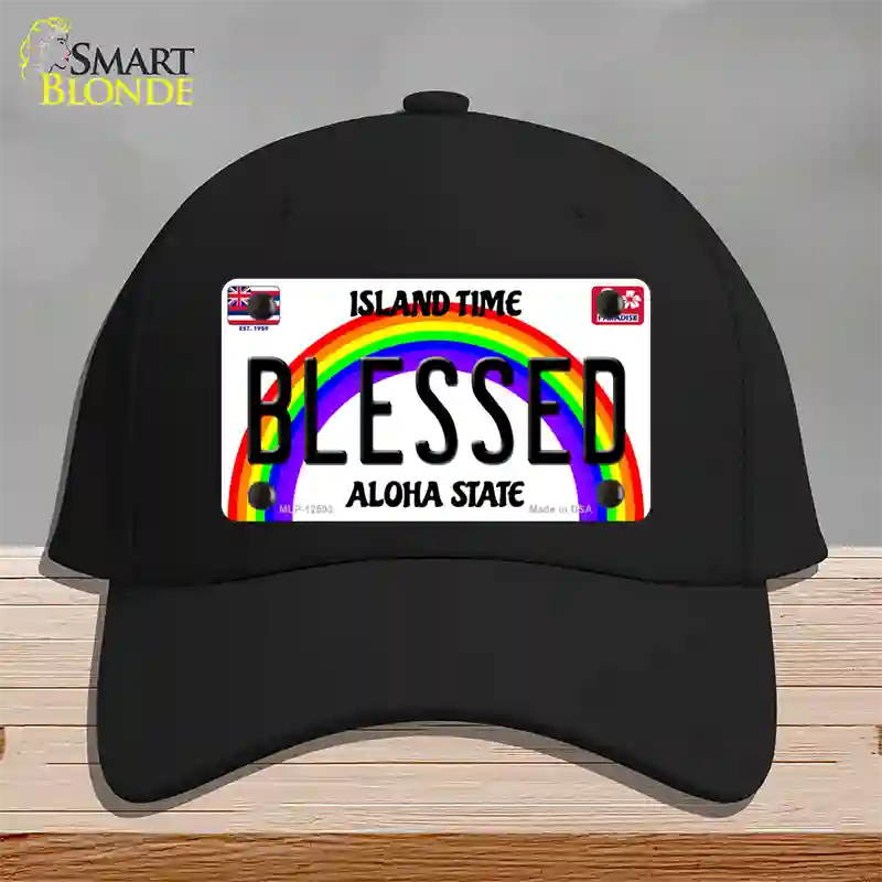 Blessed Hawaii Novelty License Plate Hat Cotton / Black