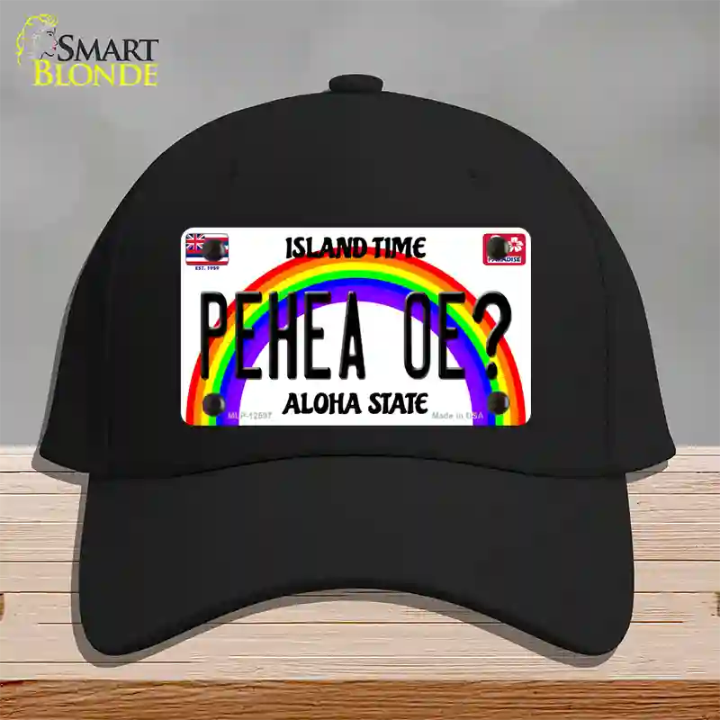 Pehea Oe Hawaii Novelty License Plate Hat Cotton / Black