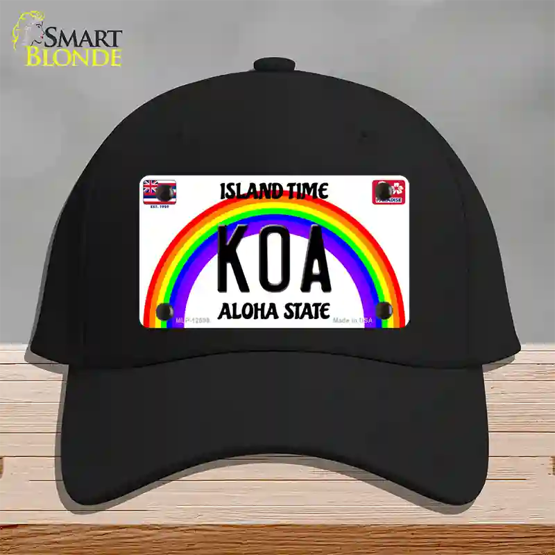 Koa Hawaii Novelty License Plate Hat Cotton / Black