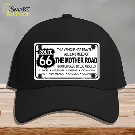 Route 66 The Mother Road Novelty License Plate Hat Cotton / Black