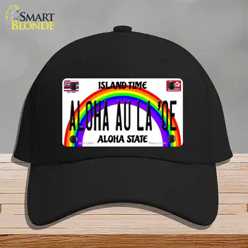 Aloha Au La Oe Hawaii Novelty License Plate Hat Cotton / Black