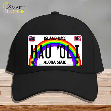 Hau Oli Hawaii Novelty License Plate Hat Cotton / Black