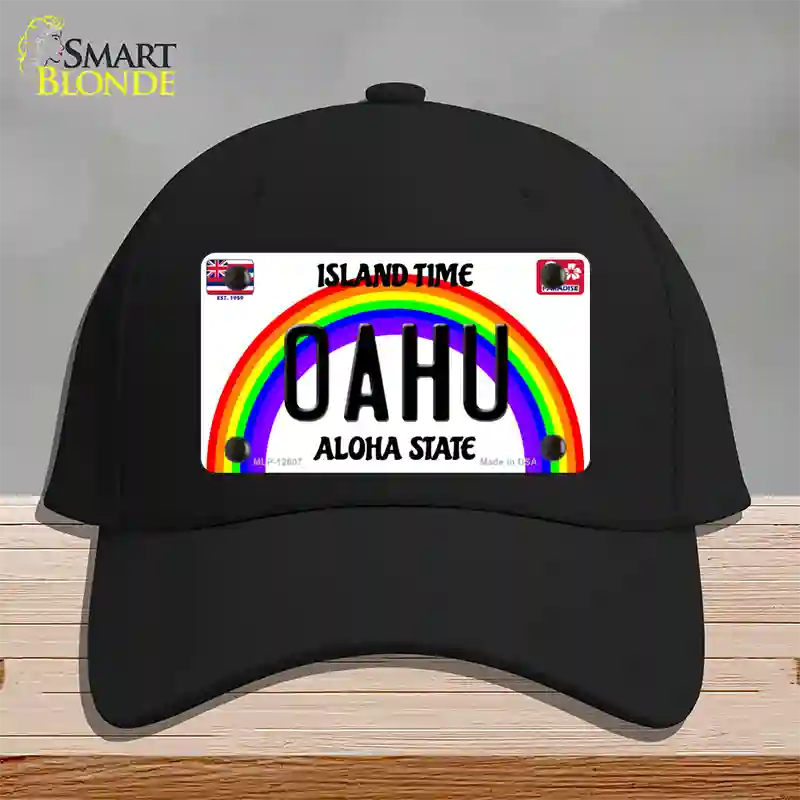 Oahu Hawaii Novelty License Plate Hat Cotton / Black