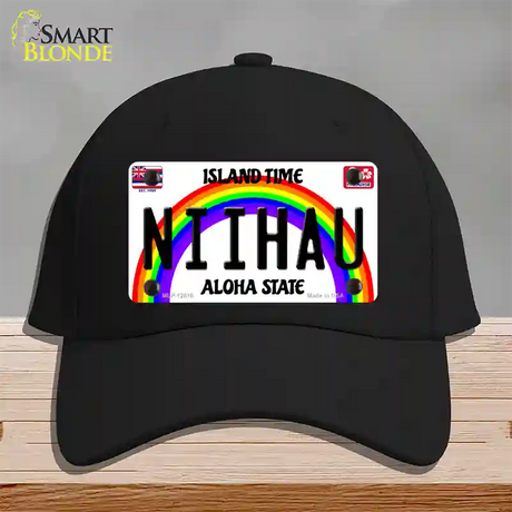 Niihau Hawaii Novelty License Plate Hat Cotton / Black