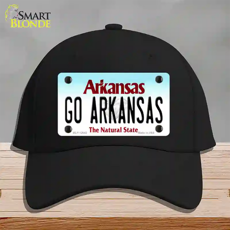 Go Arkansas Novelty License Plate Hat Cotton / Black