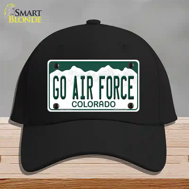 Go Air Force Novelty License Plate Hat Cotton / Black