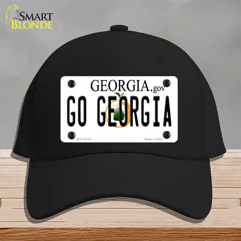 Go Georgia Novelty License Plate Hat Cotton / Black