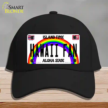 Hawaii Fan Novelty License Plate Hat Cotton / Black