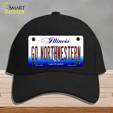 Go Northwestern Novelty License Plate Hat Cotton / Black