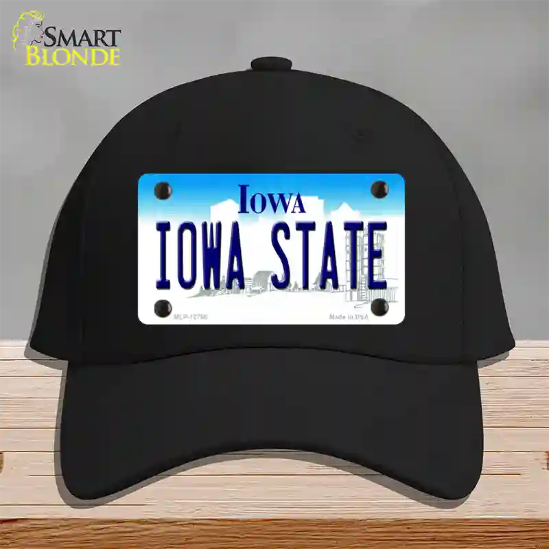 Iowa State Novelty License Plate Hat Tag Cotton / Black