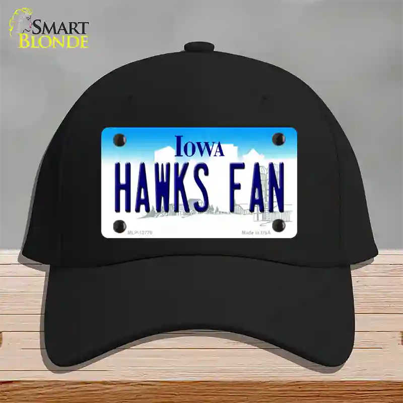 Hawks Fan Novelty License Plate Hat Tag Cotton / Black