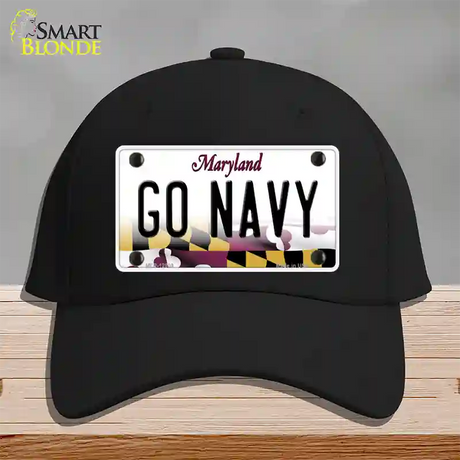 Go Navy Novelty License Plate Hat Tag Cotton / Black