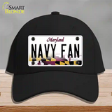 Navy Fan Novelty License Plate Hat Tag Cotton / Black