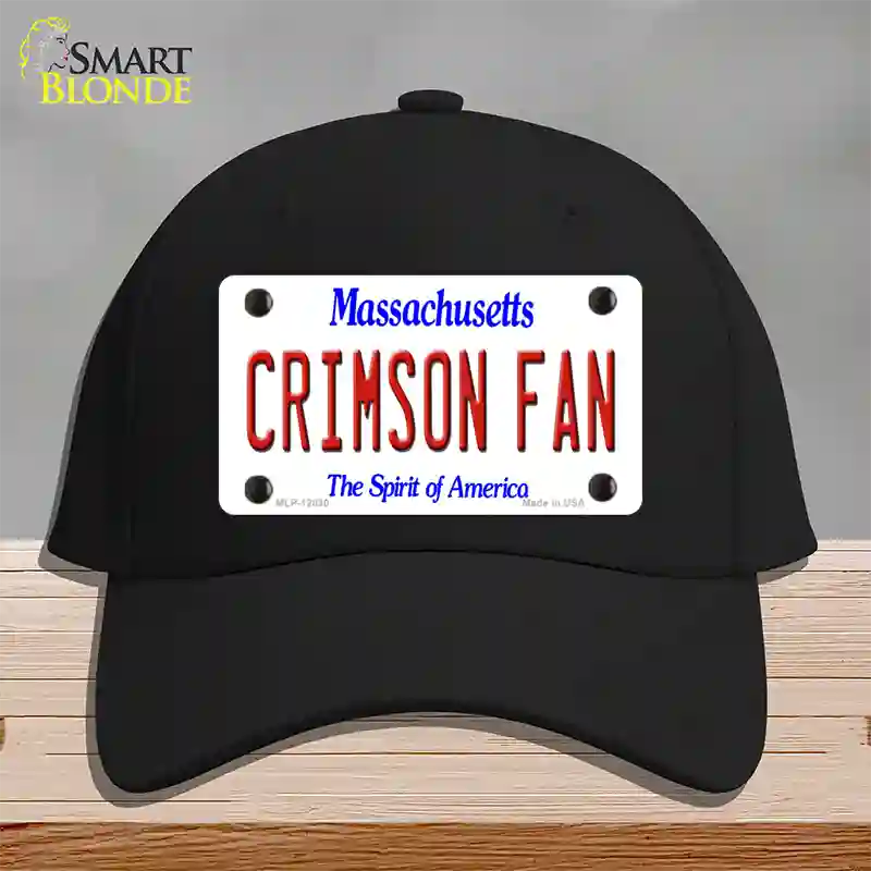 Crimson Fan Novelty License Plate Hat Cotton / Black