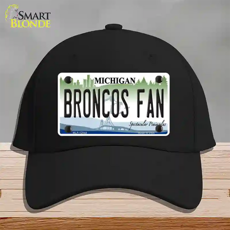 Broncos Fan Michigan Novelty License Plate Hat Cotton / Black