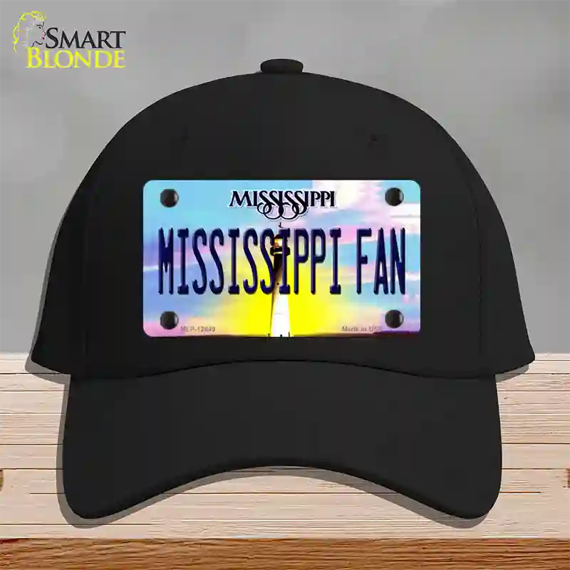 Mississippi Fan Novelty License Plate Hat Cotton / Black