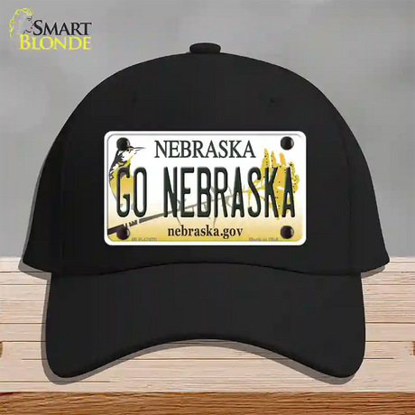 Go Nebraska Novelty License Plate Hat Cotton / Black