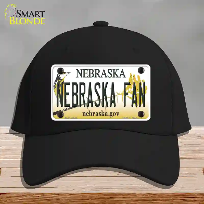 Nebraska Fan Novelty License Plate Hat Cotton / Black