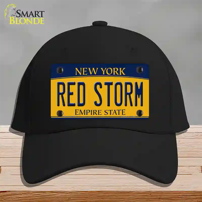 Red Storm Novelty License Plate Hat Cotton / Black