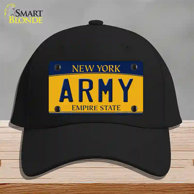 Army Novelty License Plate Hat Cotton / Black