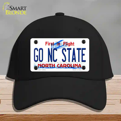 Go North Carolina State Novelty License Plate Hat Cotton / Black