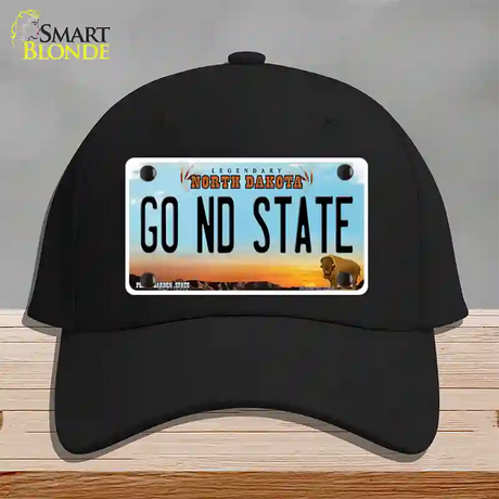 Go North Dakota State Novelty License Plate Hat Cotton / Black