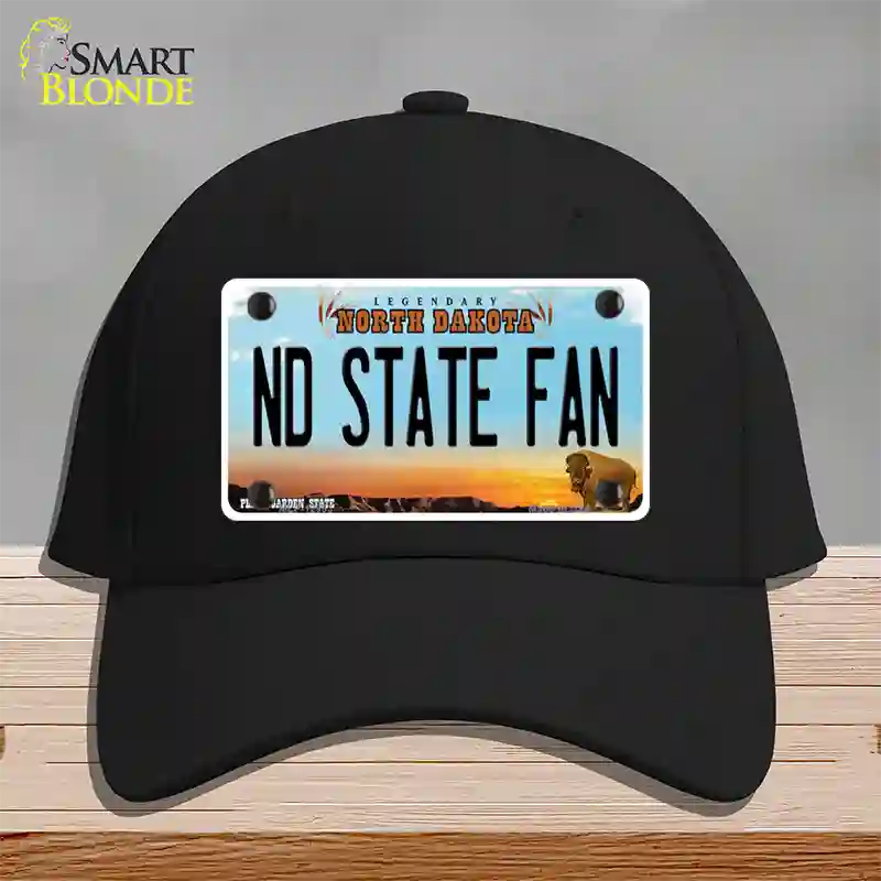 North Dakota State Fan Novelty License Plate Hat Cotton / Black