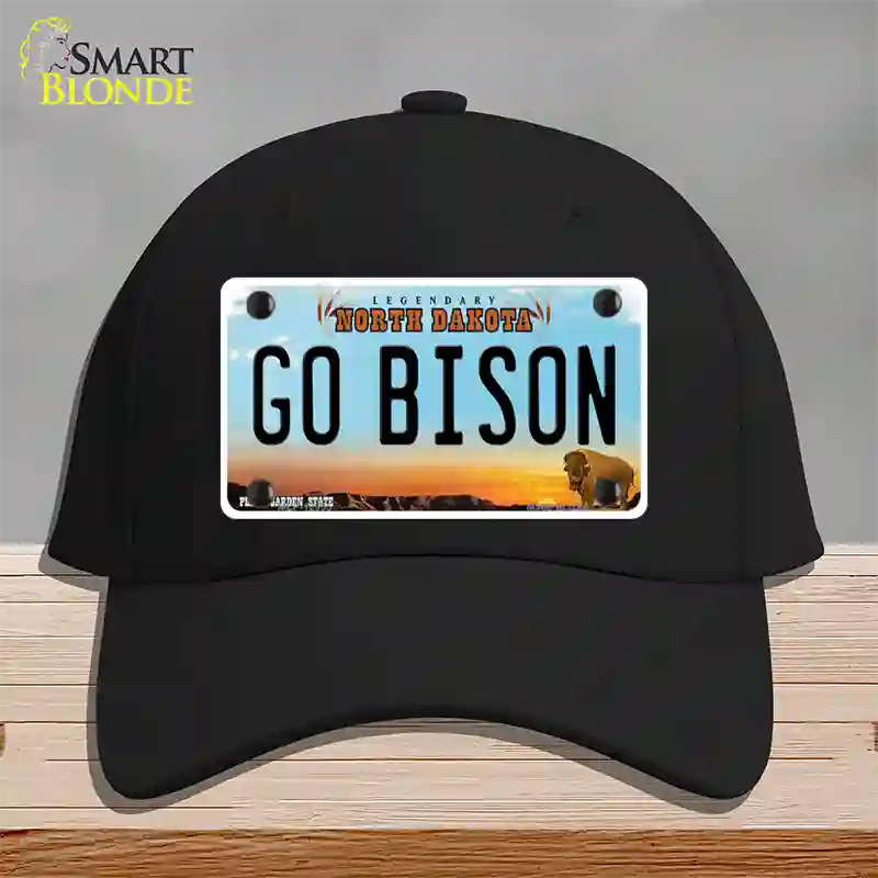 Go Bison Novelty License Plate Hat Cotton / Black