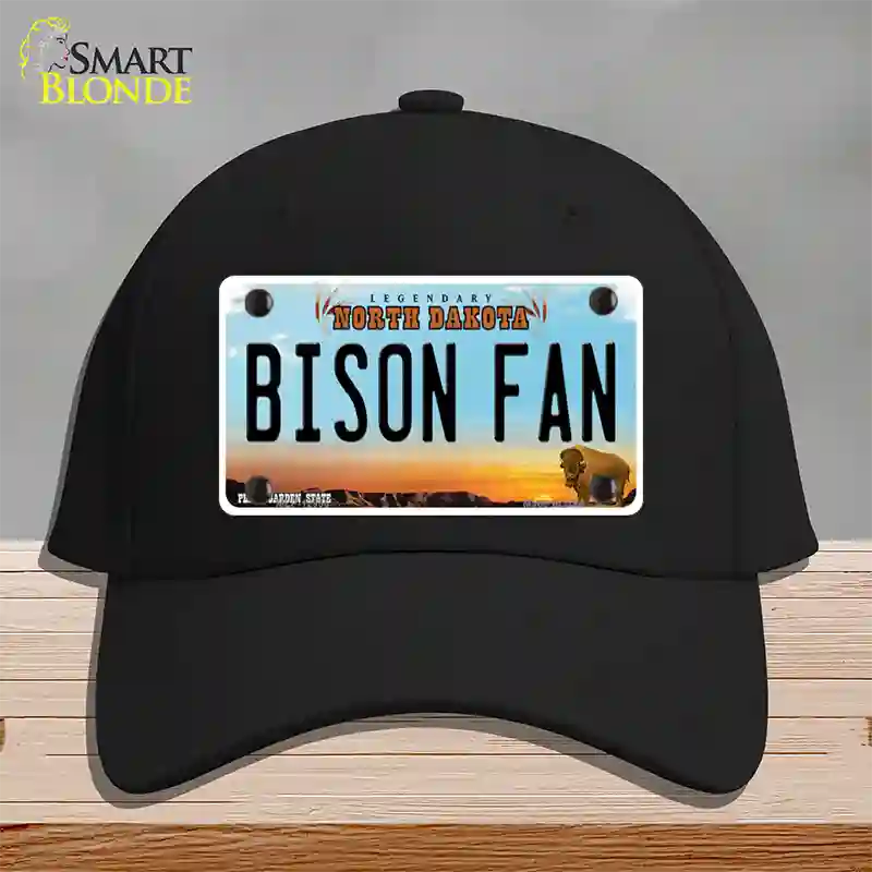 Bison Fan Novelty License Plate Hat Cotton / Black