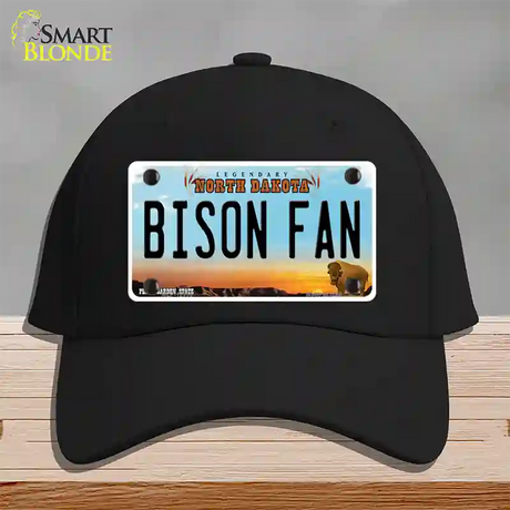 Bison Fan Novelty License Plate Hat Cotton / Black