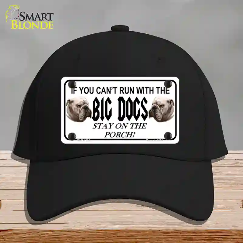 Run With The Big Dogs Novelty License Plate Hat Cotton / Black