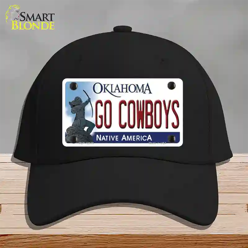 Go Cowboys Novelty License Plate Hat Cotton / Black