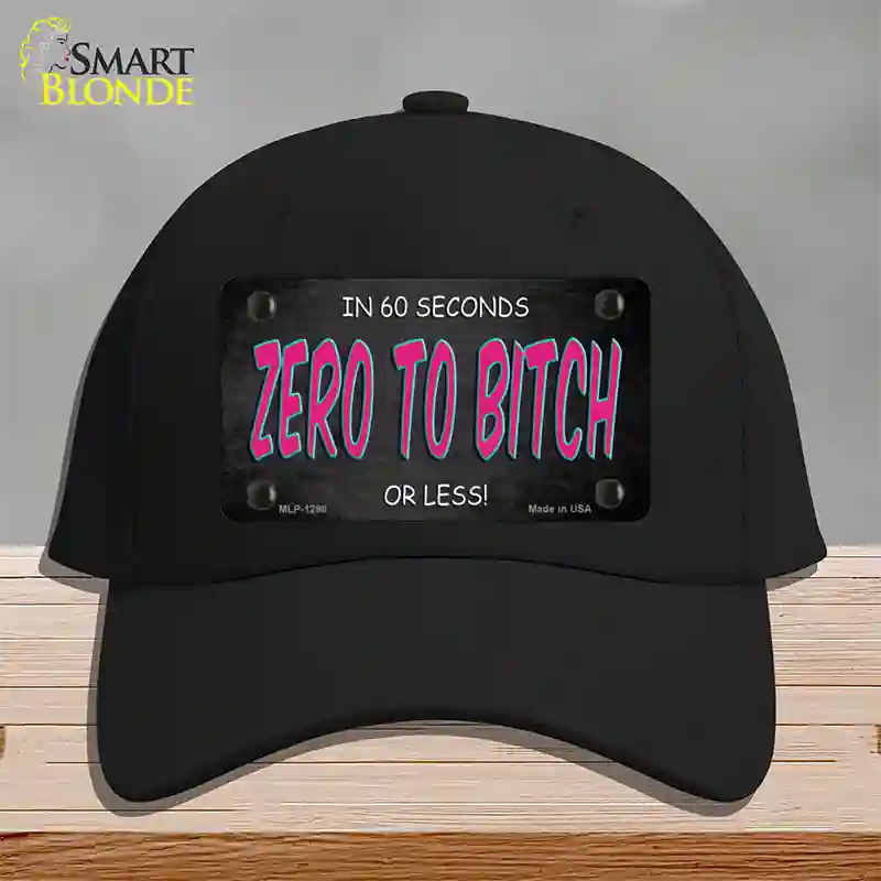 Zero To Bitch Novelty License Plate Hat Cotton / Black