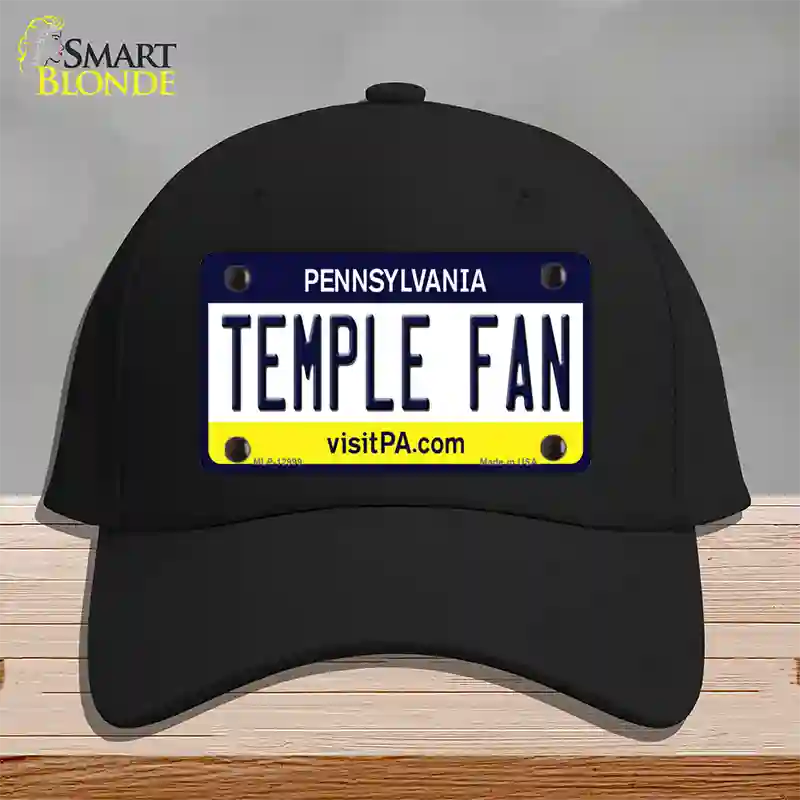 Temple Fan Novelty License Plate Hat Cotton / Black