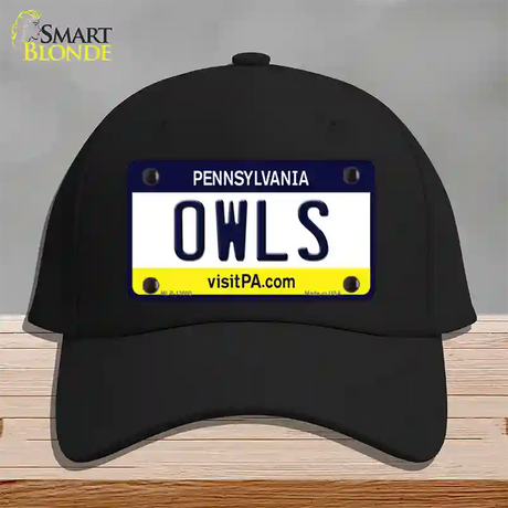 Owls Novelty License Plate Hat Cotton / Black