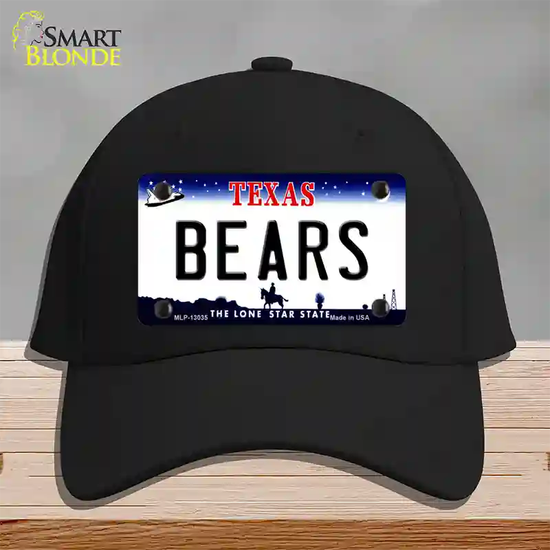 Bears Novelty License Plate Hat Cotton / Black