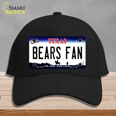 Bears Fan Novelty License Plate Hat Cotton / Black